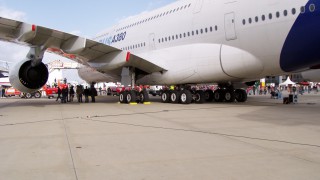 A380 Sicht auf das Fahrwerk